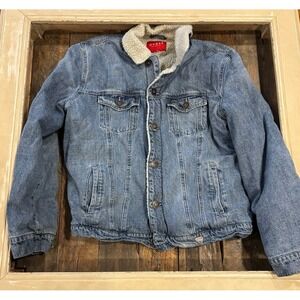 Guess denim and Sherpa fleece coat jacket